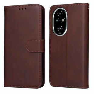 For Honor 200 Pro Classic Calf Texture Flip Leather Phone Case(Brown)