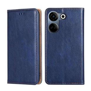 For Tecno Camon 20 Pro 4G Gloss Oil Solid Color Magnetic Leather Phone Case(Blue)