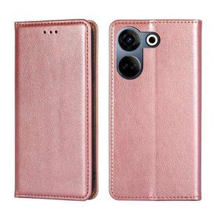 For Tecno Camon 20 Pro 4G Gloss Oil Solid Color Magnetic Leather Phone Case(Rose Gold)