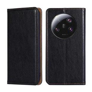 For Xiaomi 13 Ultra 5G Gloss Oil Solid Color Magnetic Leather Phone Case(Black)