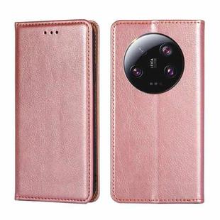 For Xiaomi 13 Ultra 5G Gloss Oil Solid Color Magnetic Leather Phone Case(Rose Gold)