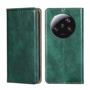 For Xiaomi 13 Ultra 5G Gloss Oil Solid Color Magnetic Leather Phone Case(Green)