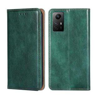 For Xiaomi Redmi Note 12S 4G Gloss Oil Solid Color Magnetic Leather Phone Case(Green)