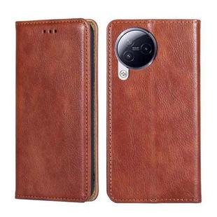 For Xiaomi Civi 3 5G Gloss Oil Solid Color Magnetic Leather Phone Case(Brown)