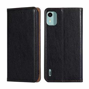 For Nokia C12 Gloss Oil Solid Color Magnetic Leather Phone Case(Black)