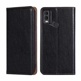 For Nokia C22 Gloss Oil Solid Color Magnetic Leather Phone Case(Black)