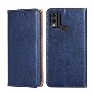 For Nokia C22 Gloss Oil Solid Color Magnetic Leather Phone Case(Blue)