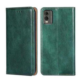 For Nokia C32 Gloss Oil Solid Color Magnetic Leather Phone Case(Green)