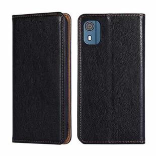 For Nokia C02 TA-1522 Gloss Oil Solid Color Magnetic Leather Phone Case(Black)