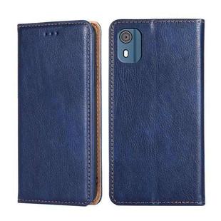 For Nokia C02 TA-1522 Gloss Oil Solid Color Magnetic Leather Phone Case(Blue)