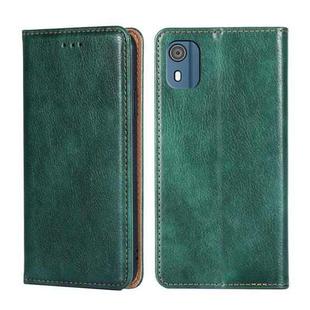 For Nokia C02 TA-1522 Gloss Oil Solid Color Magnetic Leather Phone Case(Green)