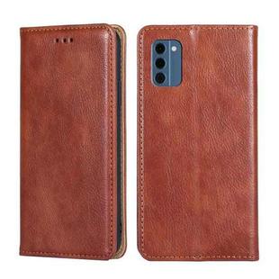 For Nokia C300 4G US Gloss Oil Solid Color Magnetic Leather Phone Case(Brown)