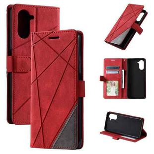 For Realme 10 Pro 5G Skin Feel Splicing Horizontal Flip Leather Phone Case(Red)