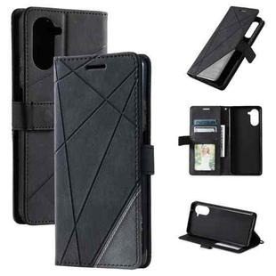 For Realme 10 Pro 5G Skin Feel Splicing Horizontal Flip Leather Phone Case(Black)