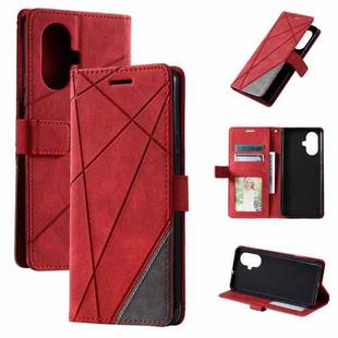 For Realme 10 Pro+ 5G Skin Feel Splicing Horizontal Flip Leather Phone Case(Red)