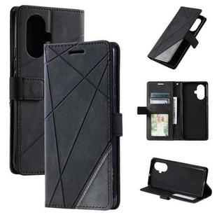 For Realme 10 Pro+ 5G Skin Feel Splicing Horizontal Flip Leather Phone Case(Black)