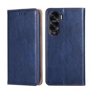 For Honor X50i 5G / 9 Lite Gloss Oil Solid Color Magnetic Leather Phone Case(Blue)