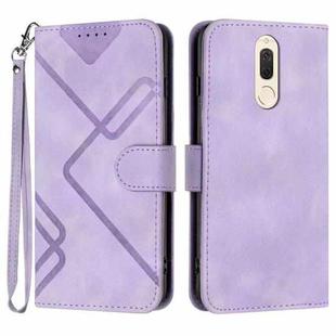For Huawei Mate 10 Lite/Maimang 6 Line Pattern Skin Feel Leather Phone Case(Light Purple)