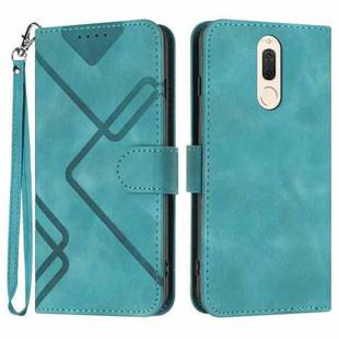 For Huawei Mate 10 Lite/Maimang 6 Line Pattern Skin Feel Leather Phone Case(Light Blue)