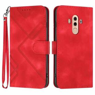 For Huawei Mate 10 Pro Line Pattern Skin Feel Leather Phone Case(Red)