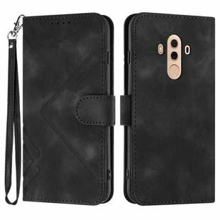 For Huawei Mate 10 Pro Line Pattern Skin Feel Leather Phone Case(Black)