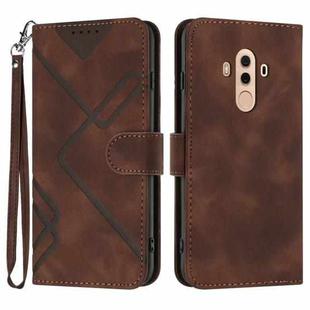 For Huawei Mate 10 Pro Line Pattern Skin Feel Leather Phone Case(Coffee)