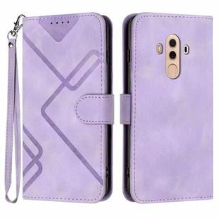 For Huawei Mate 10 Pro Line Pattern Skin Feel Leather Phone Case(Light Purple)