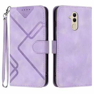 For Huawei Mate 20 lite/Maimang 7 Line Pattern Skin Feel Leather Phone Case(Light Purple)