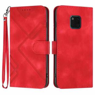 For Huawei Mate 20 Pro Line Pattern Skin Feel Leather Phone Case(Red)