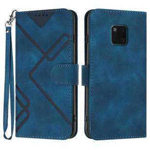 For Huawei Mate 20 Pro Line Pattern Skin Feel Leather Phone Case(Royal Blue)