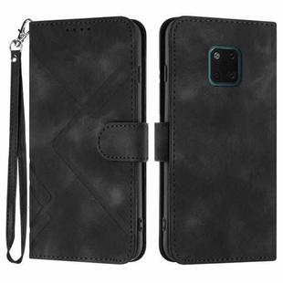 For Huawei Mate 20 Pro Line Pattern Skin Feel Leather Phone Case(Black)