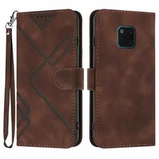 For Huawei Mate 20 Pro Line Pattern Skin Feel Leather Phone Case(Coffee)