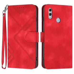 For Huawei P smart 2019/nova lite 3 Line Pattern Skin Feel Leather Phone Case(Red)