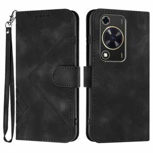 For Huawei Enjoy 70 Line Pattern Skin Feel Leather Phone Case(Black)