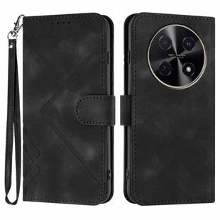 For Huawei nova 12i Line Pattern Skin Feel Leather Phone Case(Black)