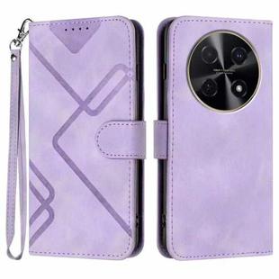 For Huawei nova 12i Line Pattern Skin Feel Leather Phone Case(Light Purple)