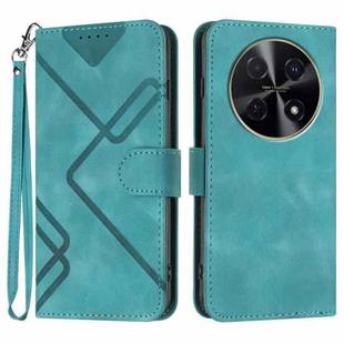For Huawei nova 12i Line Pattern Skin Feel Leather Phone Case(Light Blue)