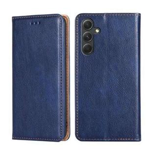 For Samsung Galaxy A54 5G Gloss Oil Solid Color Magnetic Leather Phone Case(Blue)