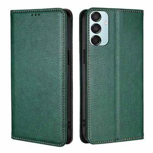 For Samsung Galaxy M15 5G Gloss Oil Solid Color Magnetic Leather Phone Case(Green)