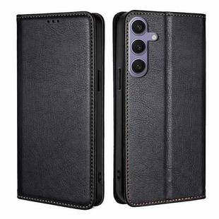 For Samsung Galaxy S24+ 5G Gloss Oil Solid Color Magnetic Leather Phone Case(Black)