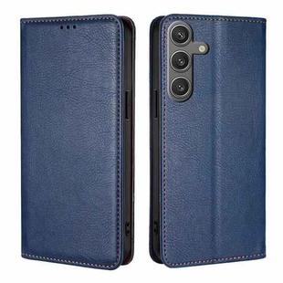 For Samsung Galaxy S24 5G Gloss Oil Solid Color Magnetic Leather Phone Case(Blue)