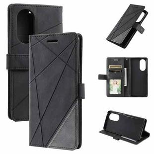 For OPPO Reno8 T 5G Skin Feel Splicing Leather Phone Case(Black)