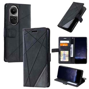 For OPPO Reno10 / Reno10 Pro Global Skin Feel Splicing Leather Phone Case(Black)