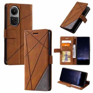 For OPPO Reno10 / Reno10 Pro Global Skin Feel Splicing Leather Phone Case(Brown)