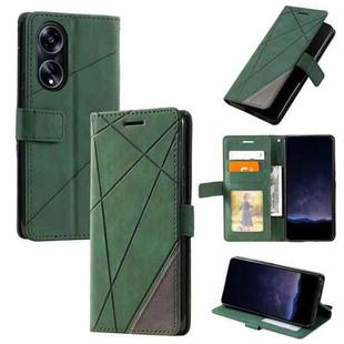 For OPPO A1 5G Skin Feel Splicing Leather Phone Case(Green)