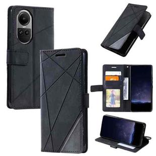 For OPPO Reno10 Pro+ Skin Feel Splicing Leather Phone Case(Black)