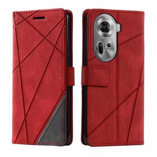 For OPPO Reno11 Pro Global Skin Feel Splicing Leather Phone Case(Red)