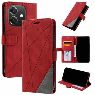 For OPPO A3 4G / 5G Skin Feel Splicing Leather Phone Case(Red)