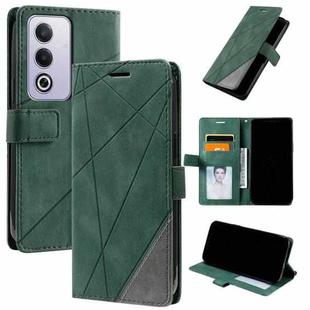 For OPPO A80 / A3 Pro Skin Feel Splicing Leather Phone Case(Green)