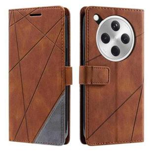 For OPPO Find X8 5G Skin Feel Splicing Leather Phone Case(Brown)